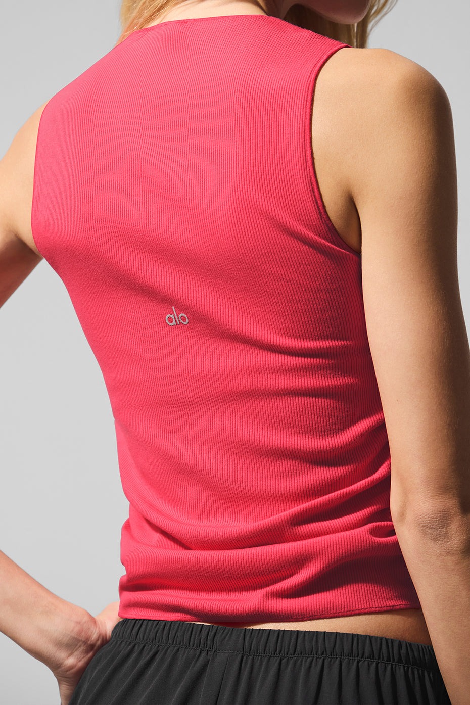Ribbed En Pointe Tank - Candy Red